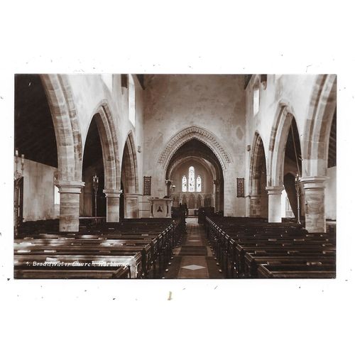 SUPER REAL PHOTO POSTCARD INTERIOR BROADWATER CHURCH WORTHING SUSSEX (1582)