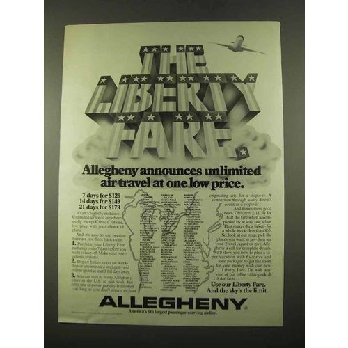 1975 Allegheny Airline Ad - The Liberty Fare