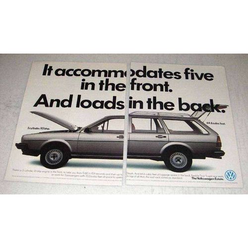 1983 Volkswagen Estate Wagon Ad - Accomodates Five