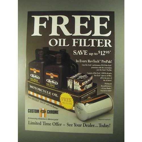 1994 RevTech ProPak Motorcycle Oil Ad - Oil Filter