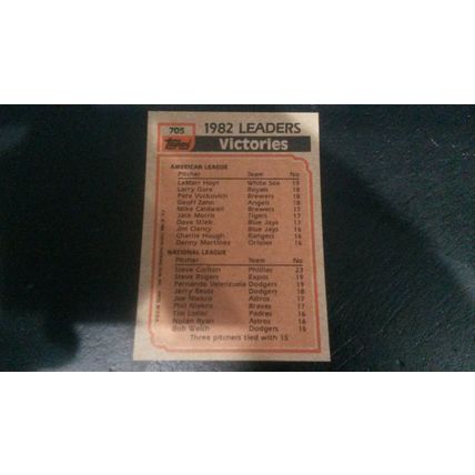 1983 Topps Card # 705 1982 Victory Leaders Hoyt & Carlton Excellent (5)