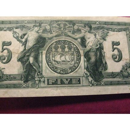 1935 Bank of Commerce 5 dollar note
