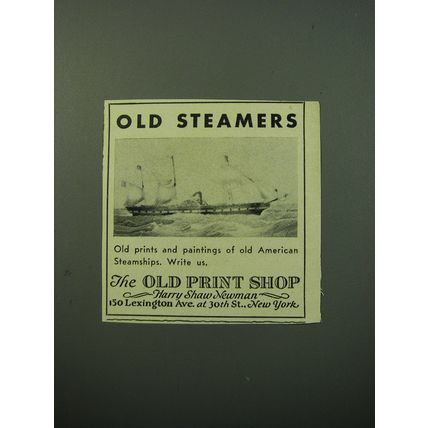 1950 The Old Print Shop Ad - Old Steamers