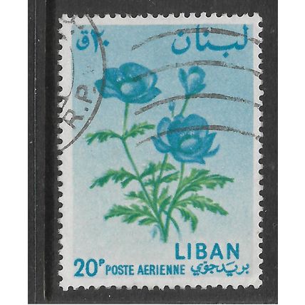 LEBANON 1964 FLOWERS 20p ANEMONE SG 822 FINE USED