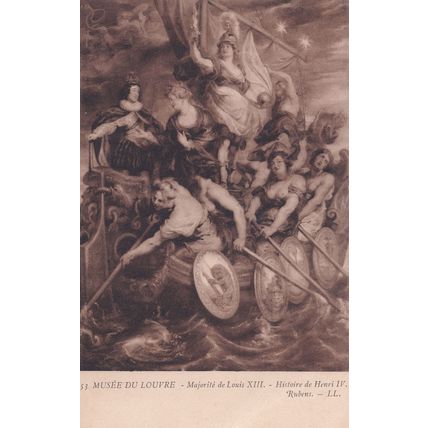 Rubens Marjorite De King Louie XIII Antique Painting Postcard