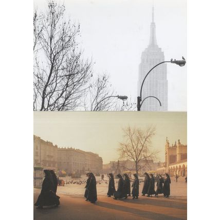 Procession Of Nuns Independent Newspaper 2x Advertising Postcard s