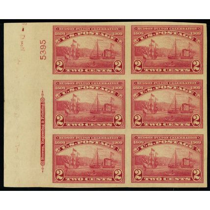 373, Mint XF NH 2¢ Left Side Plate Block of Six Stamps * Stuart Katz