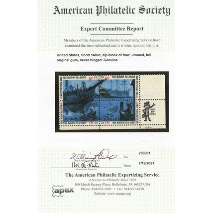 1483c, Mint VF NH 8¢ Black Litho Color Omitted Error APS Cert Stuart Katz