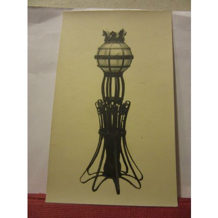 WROUGHT IRON GLASS ARTS & CRAFTS LIGHT unused vintage postcard (a) /