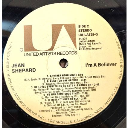 Jean Shepard - I'm A Believer - 1975 LP Vinyl Record Album (P10)