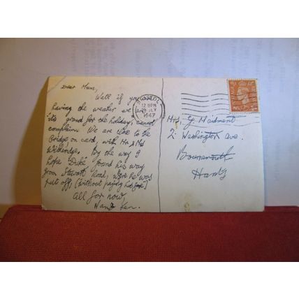 CLIFTON SUSPENSION BRIDGE, BRISTOL used vintage postcard 1947 postmark RP =