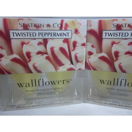 2 bx/ 4 bulbs Bath & Body Works Wallflower Refill Bulb Twisted Peppermint