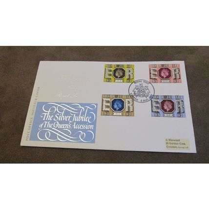 1977 GB FDC Cover -Queen Elizabeth Royal Silver Jubilee - Exeter Visit fr