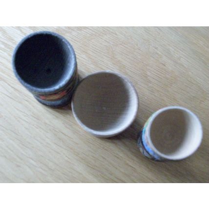 VINTAGE WOODEN EGG CUPS x 3 ASSORTED **GC**