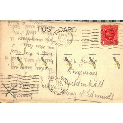 Chapel Field Gardens, Norwich, Poor Edges, Rare Postcard, 1936