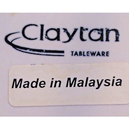 Clayton Tableware Garlic Grater 5" Plate Zester Yellow Black Olives Malaysia