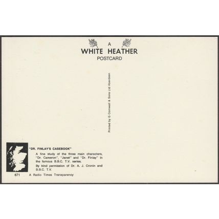 Dr Finlay's Casebook, c.1970 - White Heather Postcard
