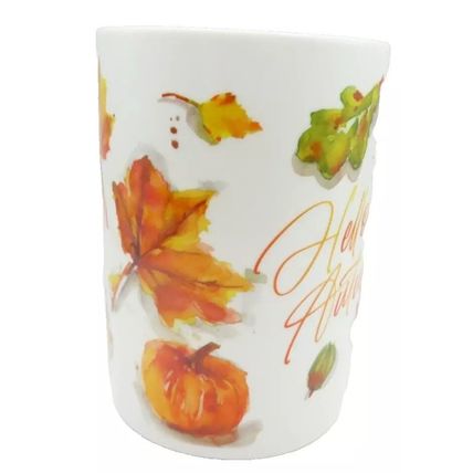 Autumn Leaves Fine China Mug Hello Autumn 10.5 CM Ceramic Gift Home Decor Drinks