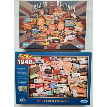 1940's Sweet Memories & Treats that built Britain 2 x 1000 piece jigsaws Gibsons