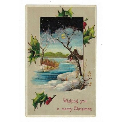 Greetings Postcard. Wishing You A Merry Christmas.
