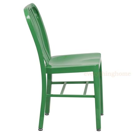 Mid-Century Green 'Navy' Style Dining Chair Cafe Patio Restaurant In-Outdoor