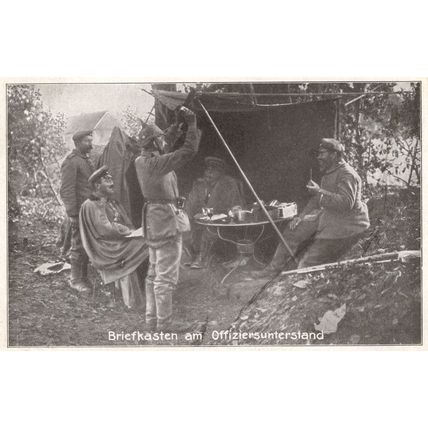 German WW1 Army Briefkasten Breakfast Officers Dugout Sent By Soldier Postcard