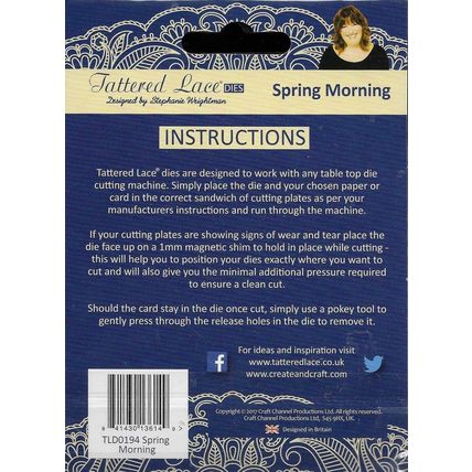 Tattered Lace. Spring Morning Die. Die Cutting Cardmaking Scrapbooking Crafts