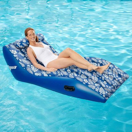 Aqua Ultra-Comfort Floating Pool Chair & Lake Raft with Pillow – Heavy Duty Pool