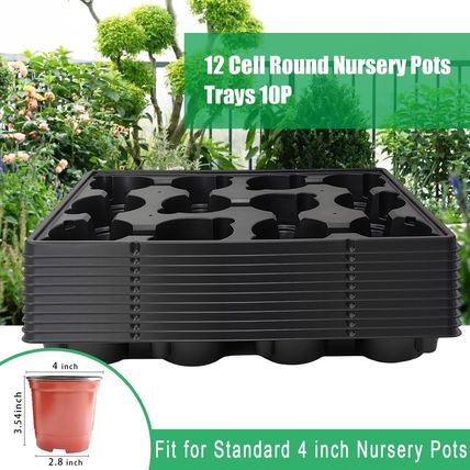 12 Cell round Nursery Pots Trays Thickened Durable Seedling Pots Shuttle Carryin