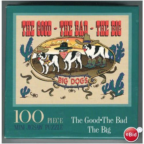 Big Dogs The Good The Bad The Big 100 Piece Mini Puzzle Sealed