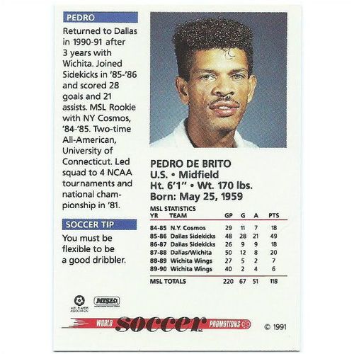 1991 Soccer Shots MSL - #025 - Pedro De Brito