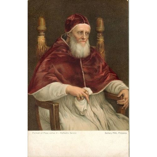 Vintage GB Postcard - Portrait Of Pope Julius 11 - Raffaello Sanzio - Florence
