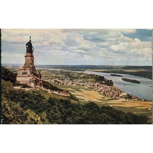 Germany Postcard - Nationaldenkmail und Rudesheim am Rhein