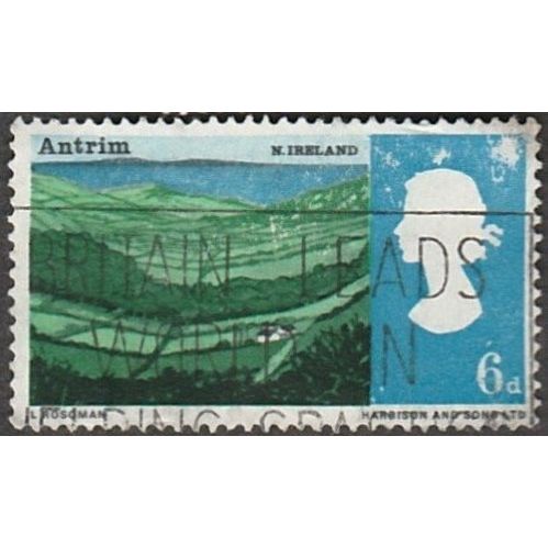 1966 Landscapes, 6d Value, Antrim, Northern Ireland. Fine Used