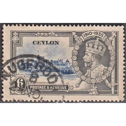 CEYLON, 1935 6c George V Silver Jubilee, SG 339 (Scott 260), used