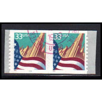 Used 3281c 33c U.S. Flag Fine CNP Left 2222 PA2083