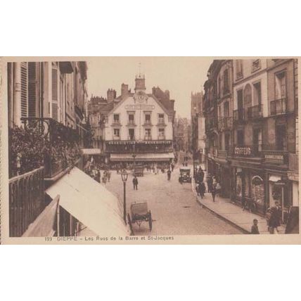 Dieppe Rues De La Barre et St Jacques Hairdresser Antique French Postcard