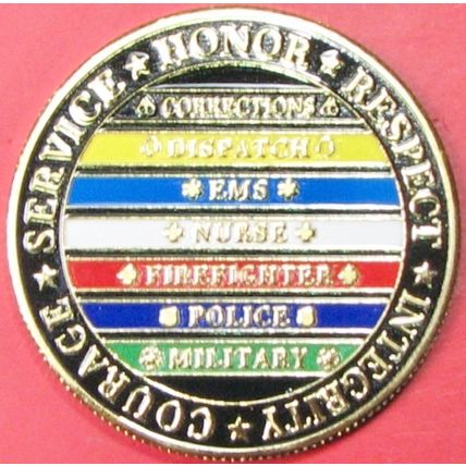 First Responders. Challenge Coin. Gold Tone 1.50". 58b.