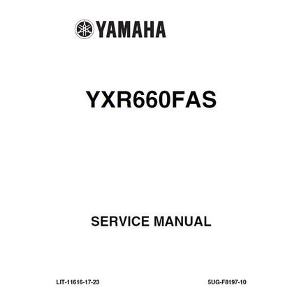 YAMAHA YXR660FAS SERVICE MANUAL 2004 ALL TERRAIN VEHICLE 421 PAGES IN ENGLISH