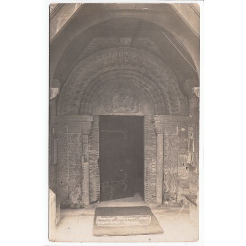 Norman Doorway Quenington Church Gloucestershire RP Postcard