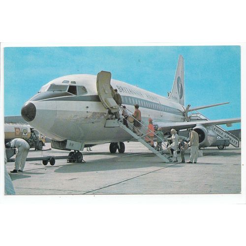 Britannia Airways Twin Jet Boeing 737 Aeroplane Air Postcard