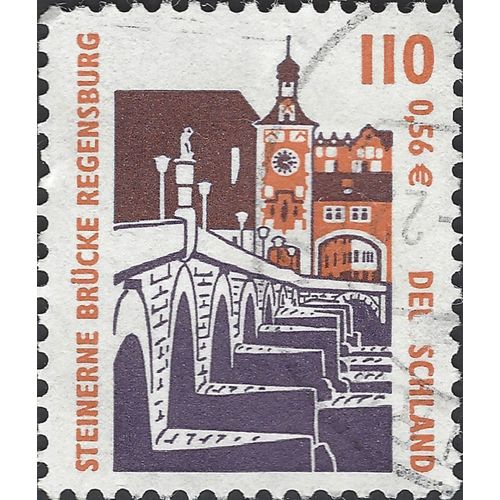 GERMANY, Stone bridge, Regensburg, orange 2001, 110pf €0.56