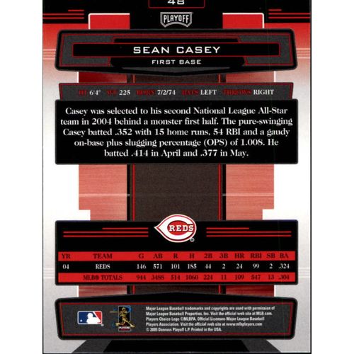 2005 Absolute Memorablia Sean Casey #48