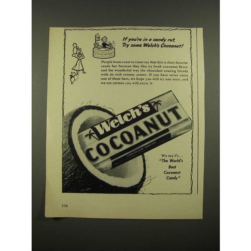 1948 Welch's Cocoanut Candy Ad - If You're in a Candy Rut