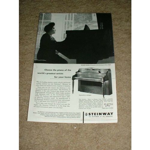 1952 Steinway Piano Ad w/ Guiomar Novaes - Hepplewhite!