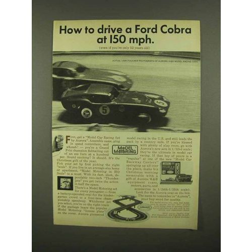 1965 Aurora Model Car Racing Set Ad - Ford Cobra