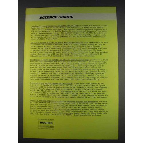 1982 Hughes Aircraft Ad - Intelsat VI Satellites