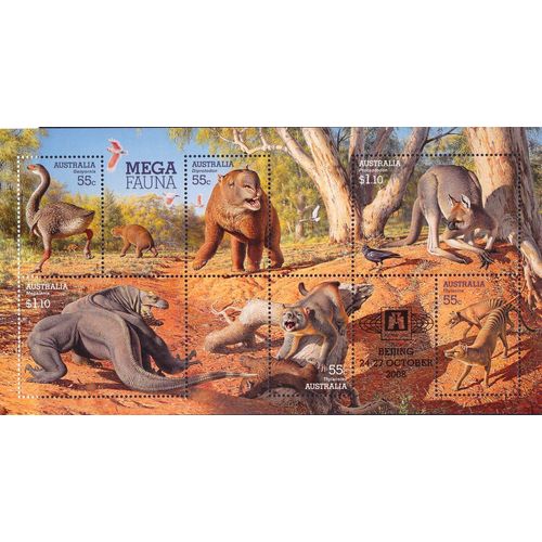 Australia 2008 Mega Fauna Miniature Sheet ~ BEIJING 2008 STAMP SHOW - VFMNH