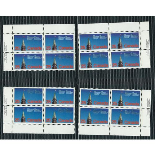 canada imprint tagged inscription blocks sg894 mnh sg 894 matched blocks