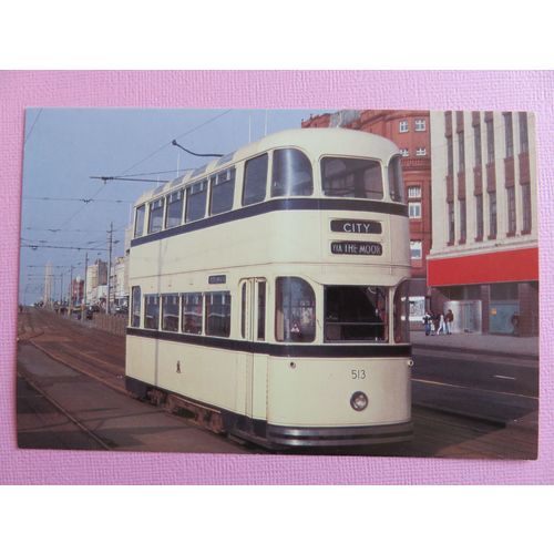 Blackpool Tram, Sheffield Roberts Bodied Tram 513, Lancashire, Postcard #17